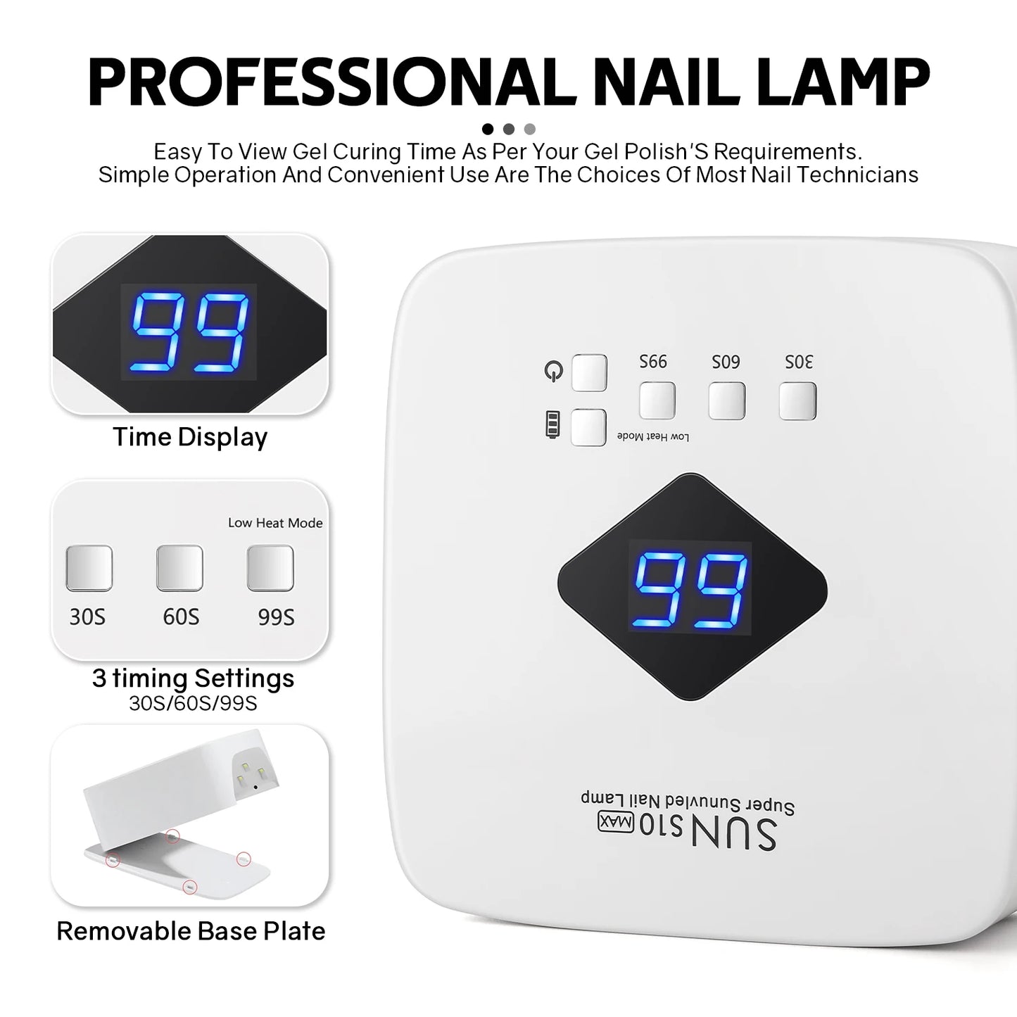 Rechargeable UV LED Nail Lamp for Fast Gel Curing Pro