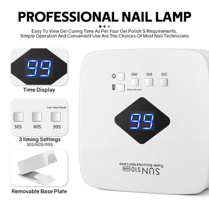 Rechargeable UV LED Nail Lamp for Fast Gel Curing Pro