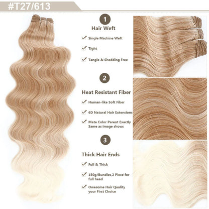 KentDO™ 30" Ombre Brown Body Wave Hair Extensions – Voluminous Look