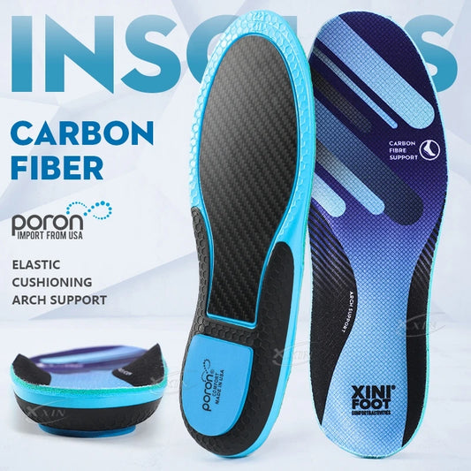 Carbon Fiber Insoles with PORON Heel Cushion & Arch Support