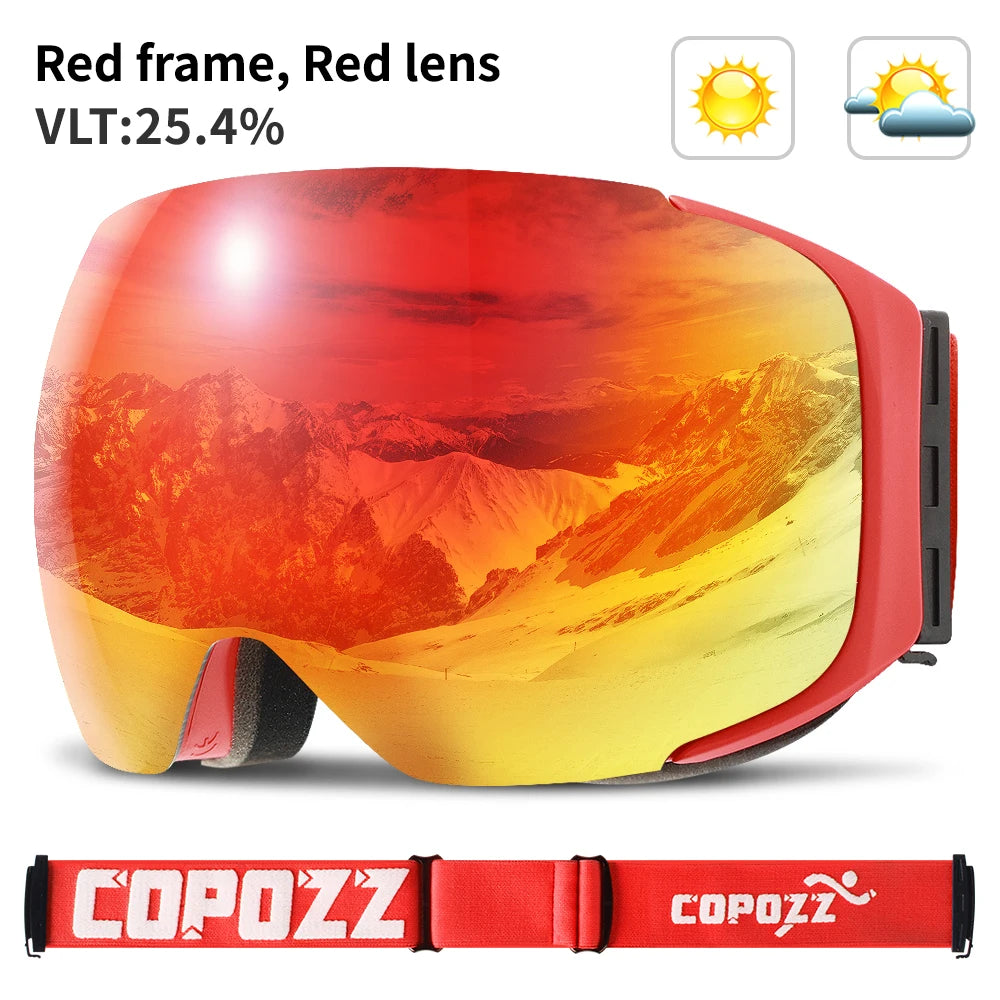 Magnetic Ski Goggles with Quick-Change Lens & UV400