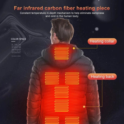 Men Heated Jacket USB Electric Warm Winter Coat