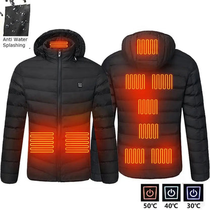 Men Heated Jacket USB Electric Warm Winter Coat