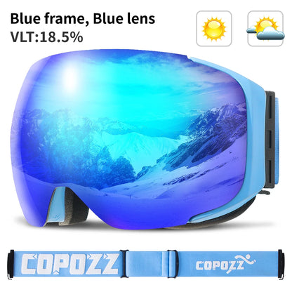 Magnetic Ski Goggles with Quick-Change Lens & UV400