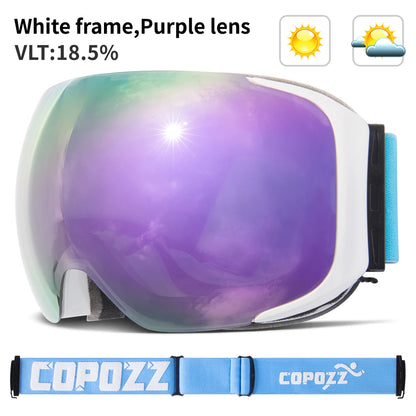 Magnetic Ski Goggles with Quick-Change Lens & UV400