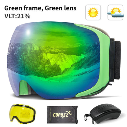 Magnetic Ski Goggles with Quick-Change Lens & UV400