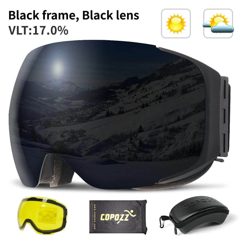 Magnetic Ski Goggles with Quick-Change Lens & UV400