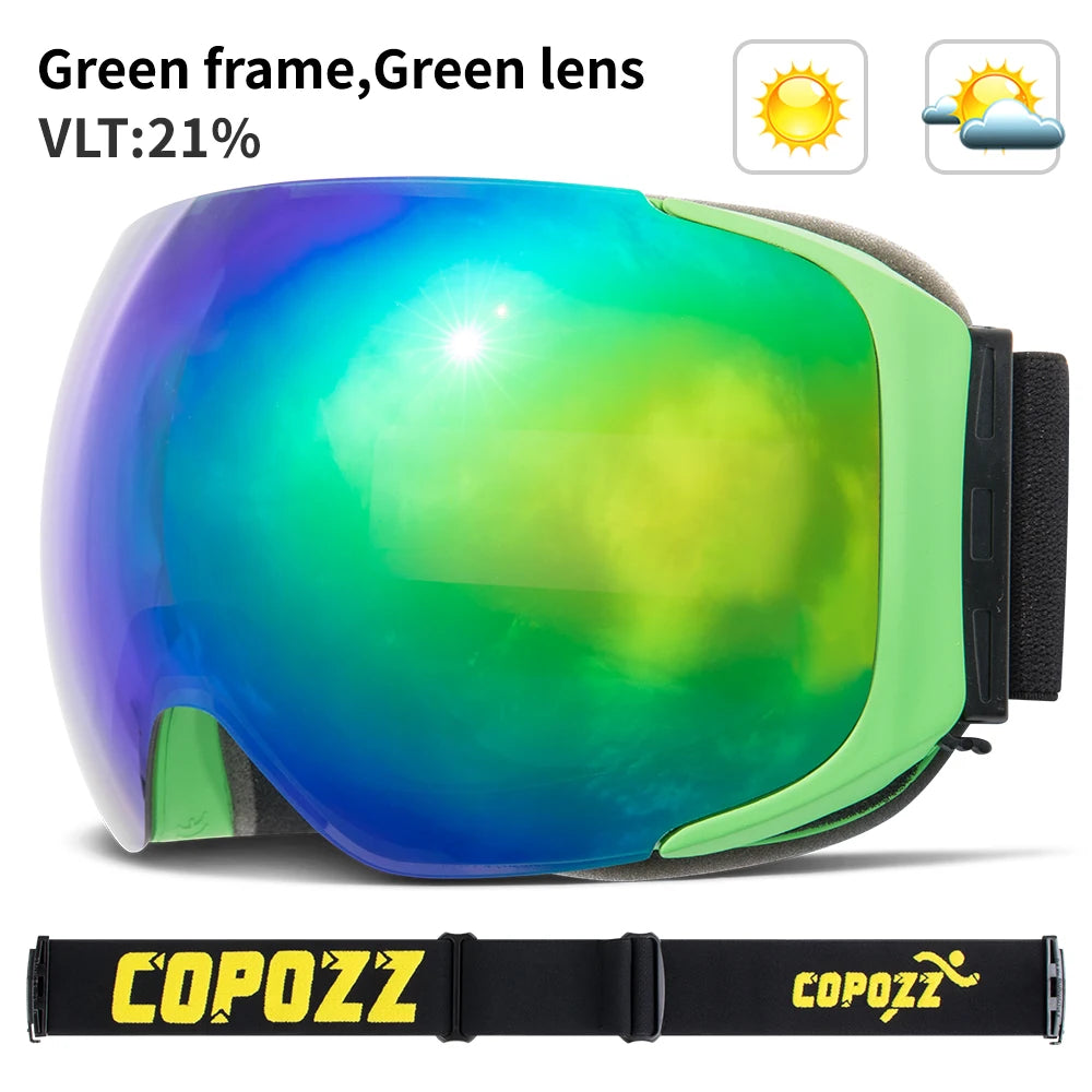Magnetic Ski Goggles with Quick-Change Lens & UV400