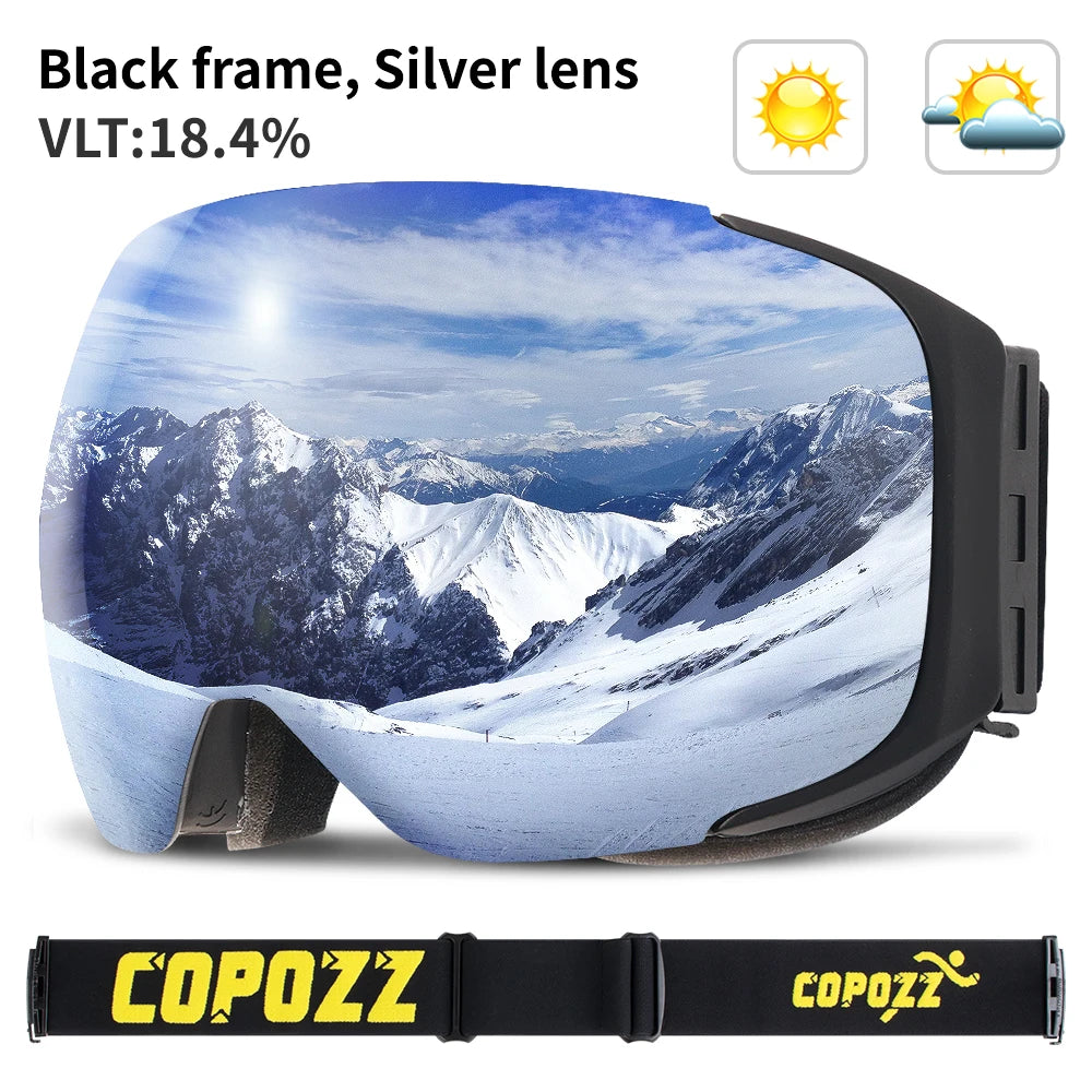 Magnetic Ski Goggles with Quick-Change Lens & UV400