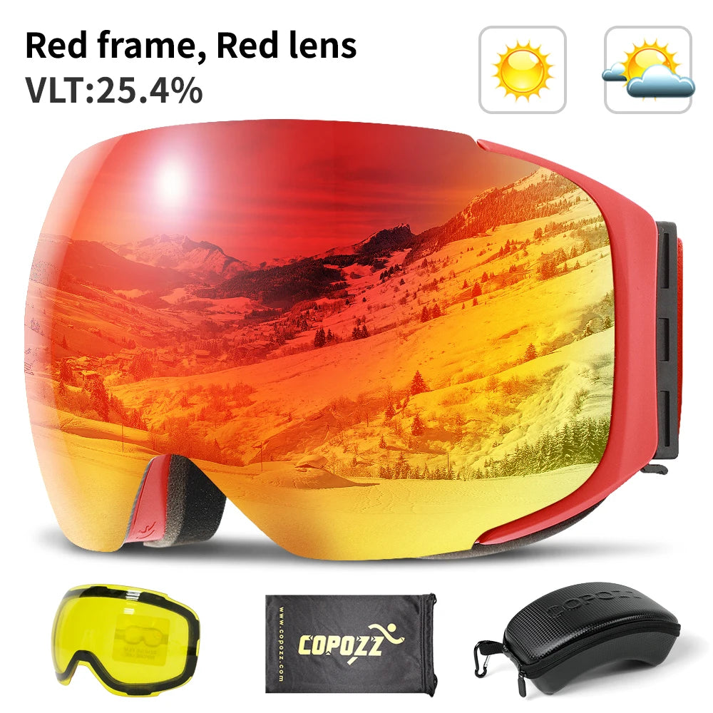 Magnetic Ski Goggles with Quick-Change Lens & UV400