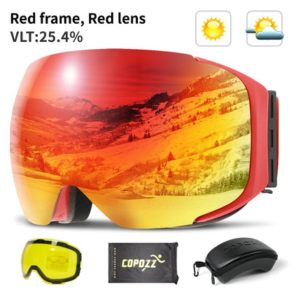 Magnetic Ski Goggles with Quick-Change Lens & UV400