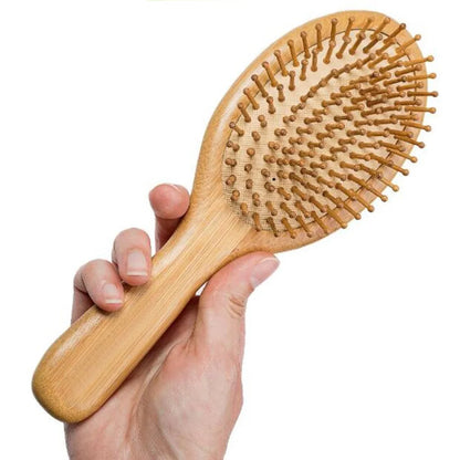 KentDO™ Bamboo Paddle Hair Brush – Anti-Static & Scalp Massage