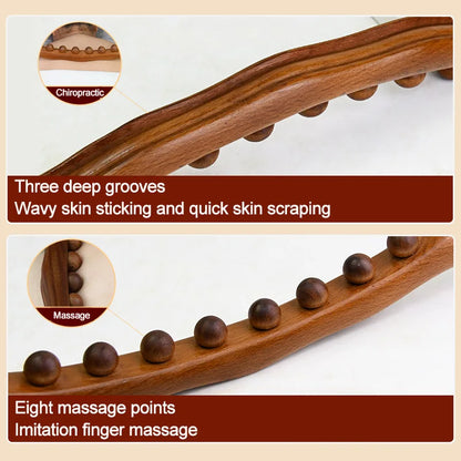 KentDO™ Wooden Gua Sha Roller – Back Massage & Relaxation