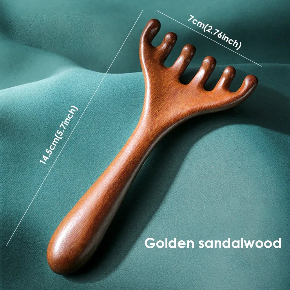 KentDO™ Sandalwood Massage Comb – Stress Relief & Skin Glow