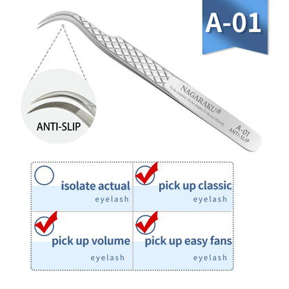 KentDO™ Precision Eyelash Tweezers – Stainless Steel Grip