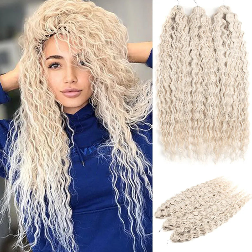 KentDO™ Water Wave Crochet Hair – Soft, Natural Curls 22"