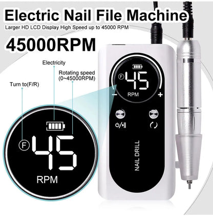 KentDO™ Rechargeable Nail Drill – 45,000RPM Pro Performance