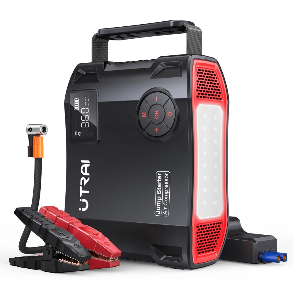 Car Jump Starter Power Bank with Air Compressor 2000A