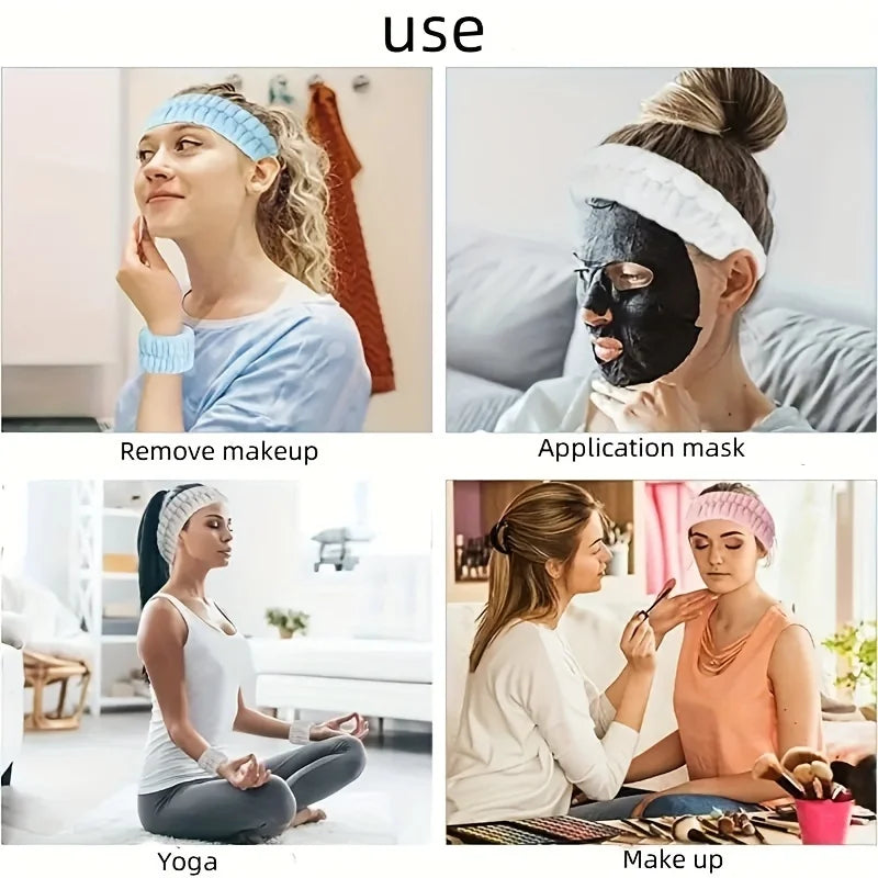 KentDO™ Coral Velvet Headband & Wristband Set – Skincare Helper