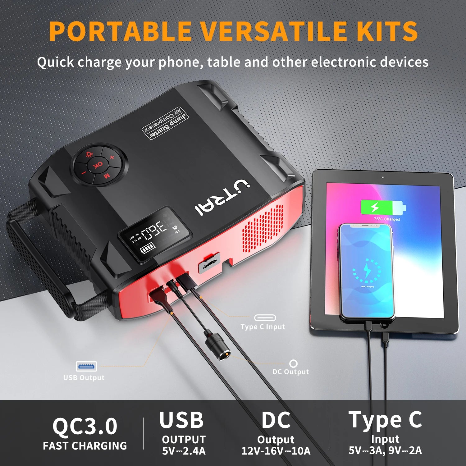 portable jump starter and air compressor - KentDO