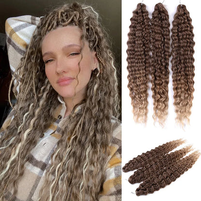 KentDO™ Water Wave Crochet Hair – Soft, Natural Curls 22"