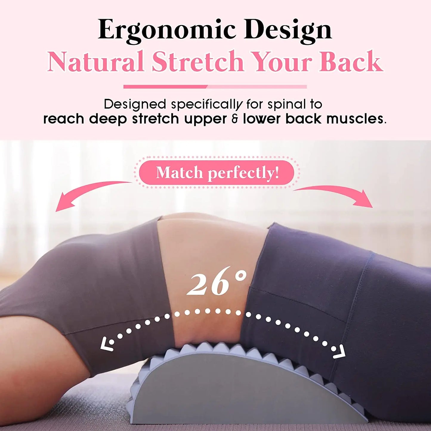 CAMMUO Back Stretcher Pillow for Lower Back Pain Relief