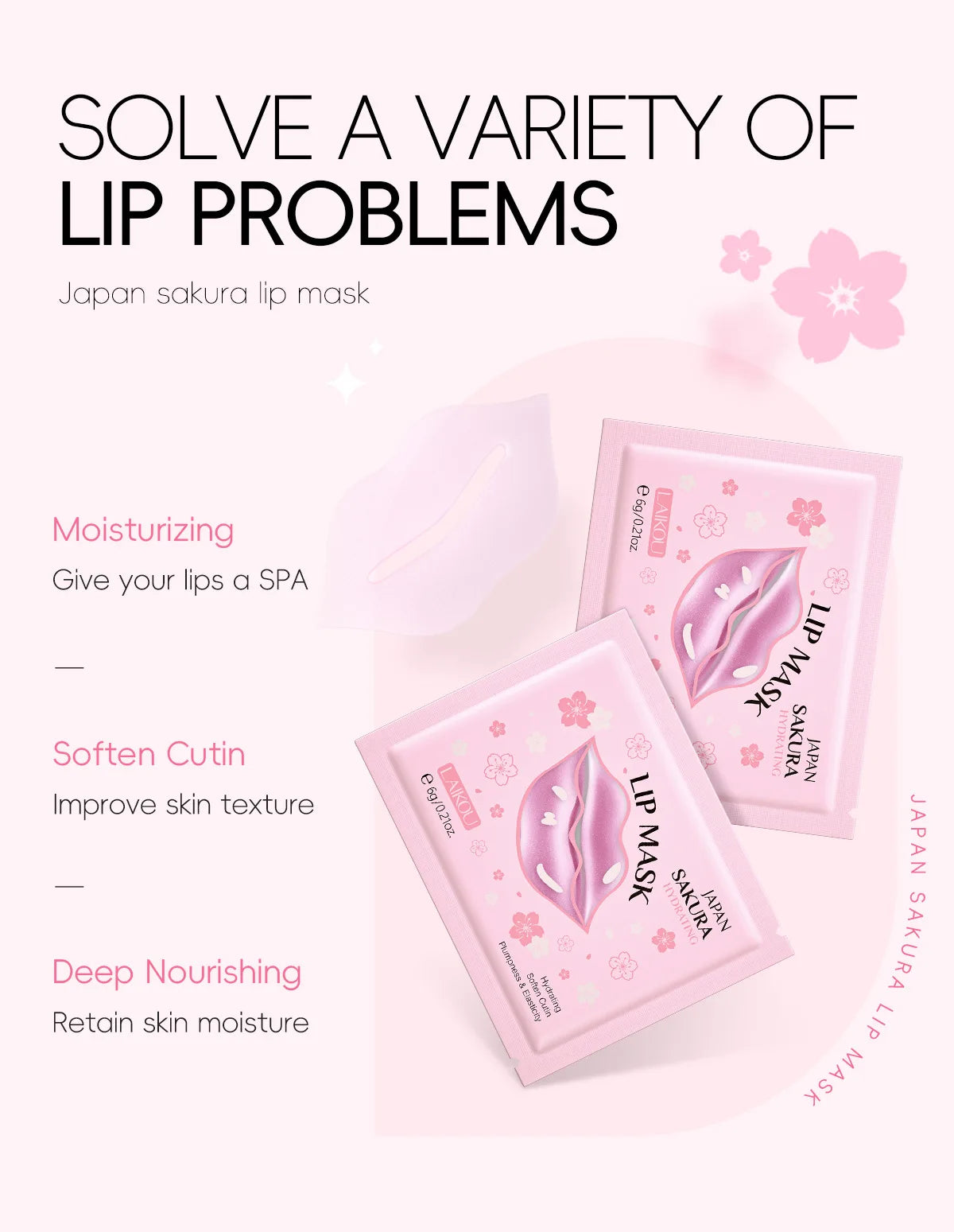 KentDO™ Cherry Blossom Lip Mask – Hydrating & Exfoliating Care