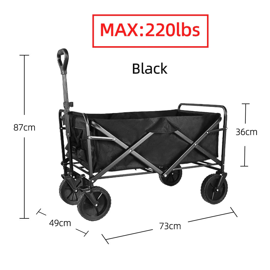 Heavy Duty Folding Wagon with Large Capacity Storage Cart