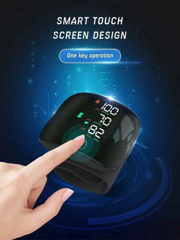 Compact and portable wrist blood pressure monitor
