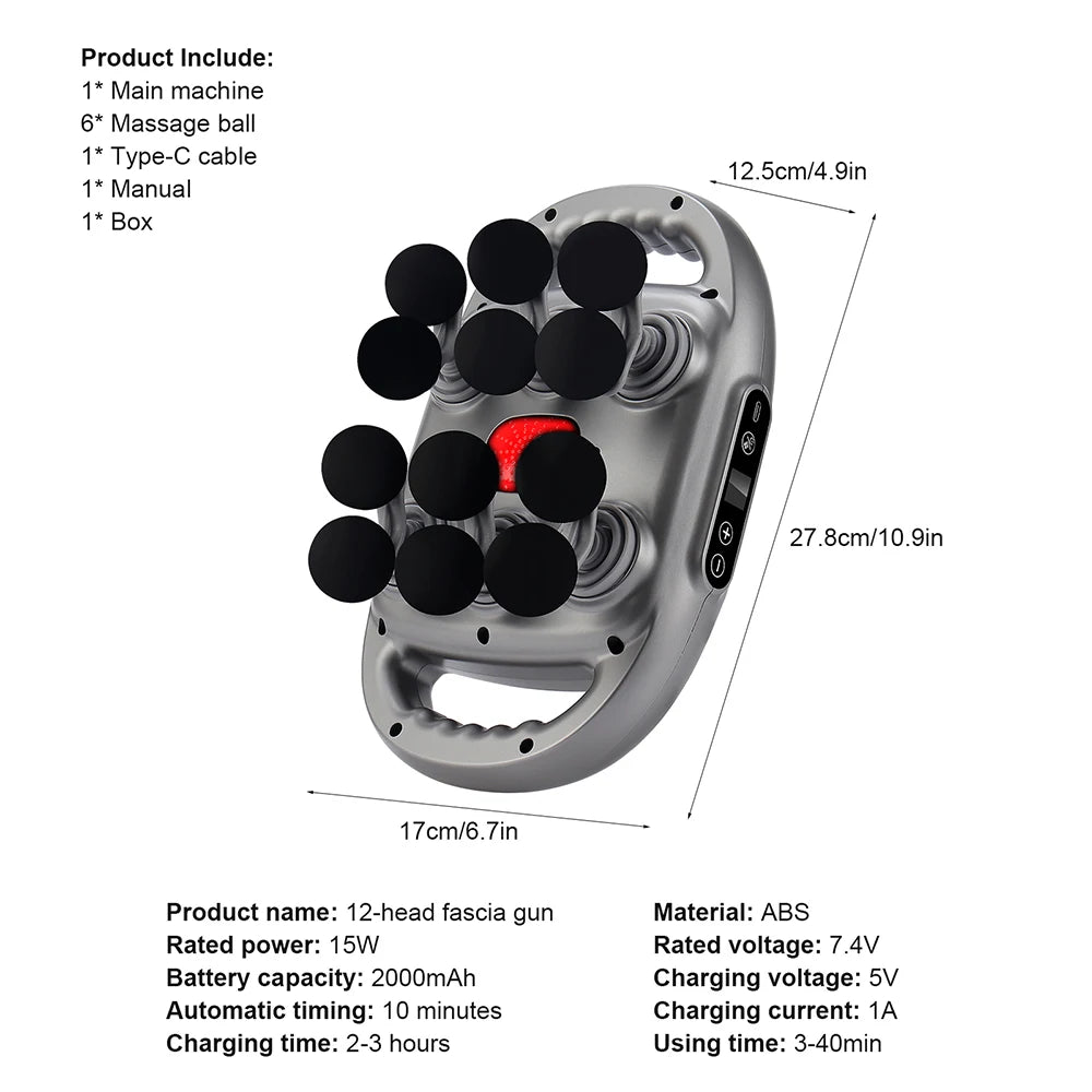 KentDO™ 42-Head Fascia Massage Gun – Deep Muscle Relief