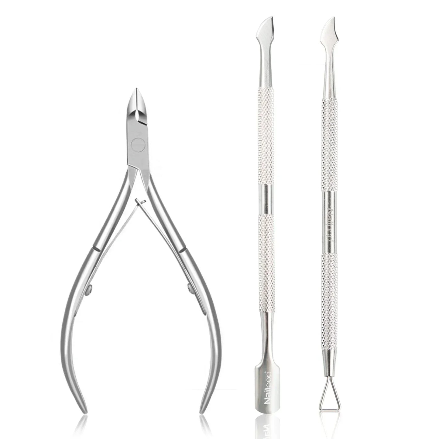 KentDO™ Stainless Steel Nail Cutter & Cuticle Pusher Set