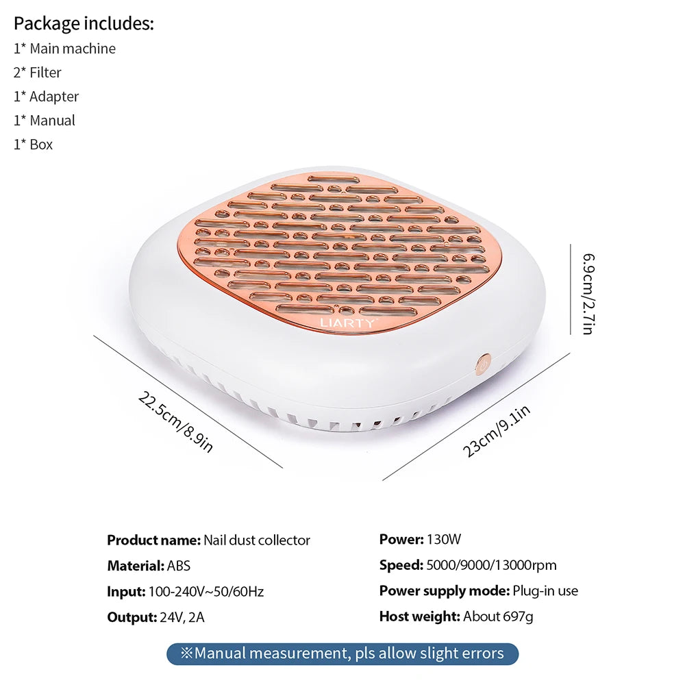 KentDO™ Nail Dust Collector 130W Powerful Brushless Vacuum