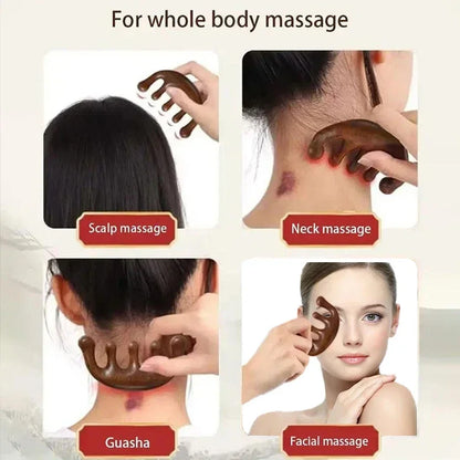 KentDO™ Sandalwood Scalp & Body Massage Comb – Stress Relief