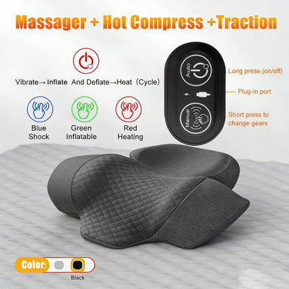 Electric Neck Massager Pillow with Heat & Vibration Relief