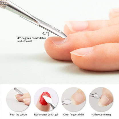 KentDO™ Stainless Steel Nail Cutter & Cuticle Pusher Set