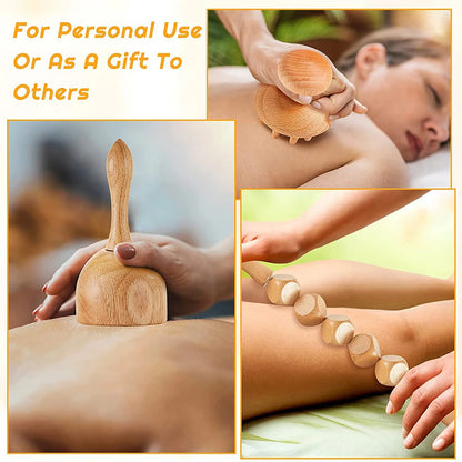 KentDO™ 6-in-1 Wooden Lymphatic Drainage Massage Set