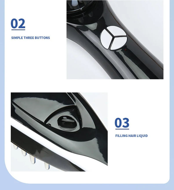 Customer using Kentdo LED hair comb for visible hair growth