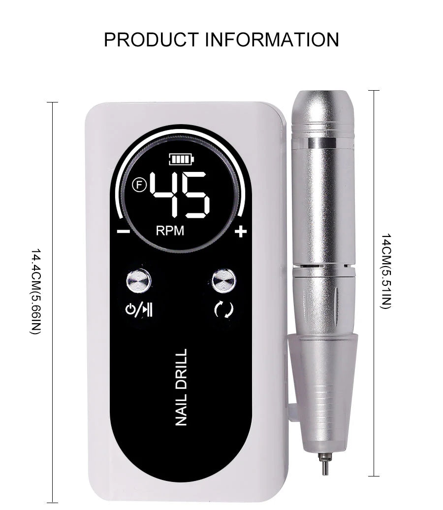 KentDO™ Rechargeable Nail Drill – 45,000RPM Pro Performance