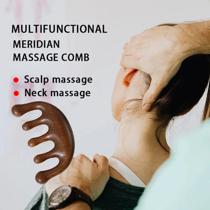 KentDO™ Sandalwood Scalp & Body Massage Comb – Stress Relief
