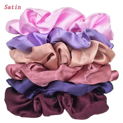 KentDO™ Satin Scrunchies 6PCS – No-Crease Hair Ties