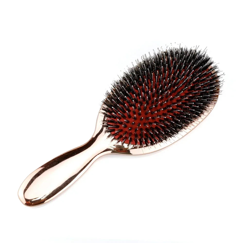 KentDO™ Luxury Boar Bristle Paddle Hair Brush – Anti-Static & Massage Comb