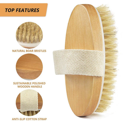 KentDO™ Wooden Body Brush – Soft Bristle Exfoliation