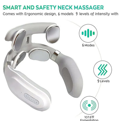 KentDO™ 4-Head Neck Massager with Heat & Vibration Relief