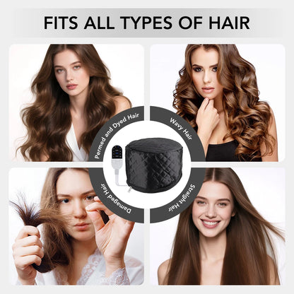 Hair Steamer Cap with 10 Heat Levels for Deep Conditioning