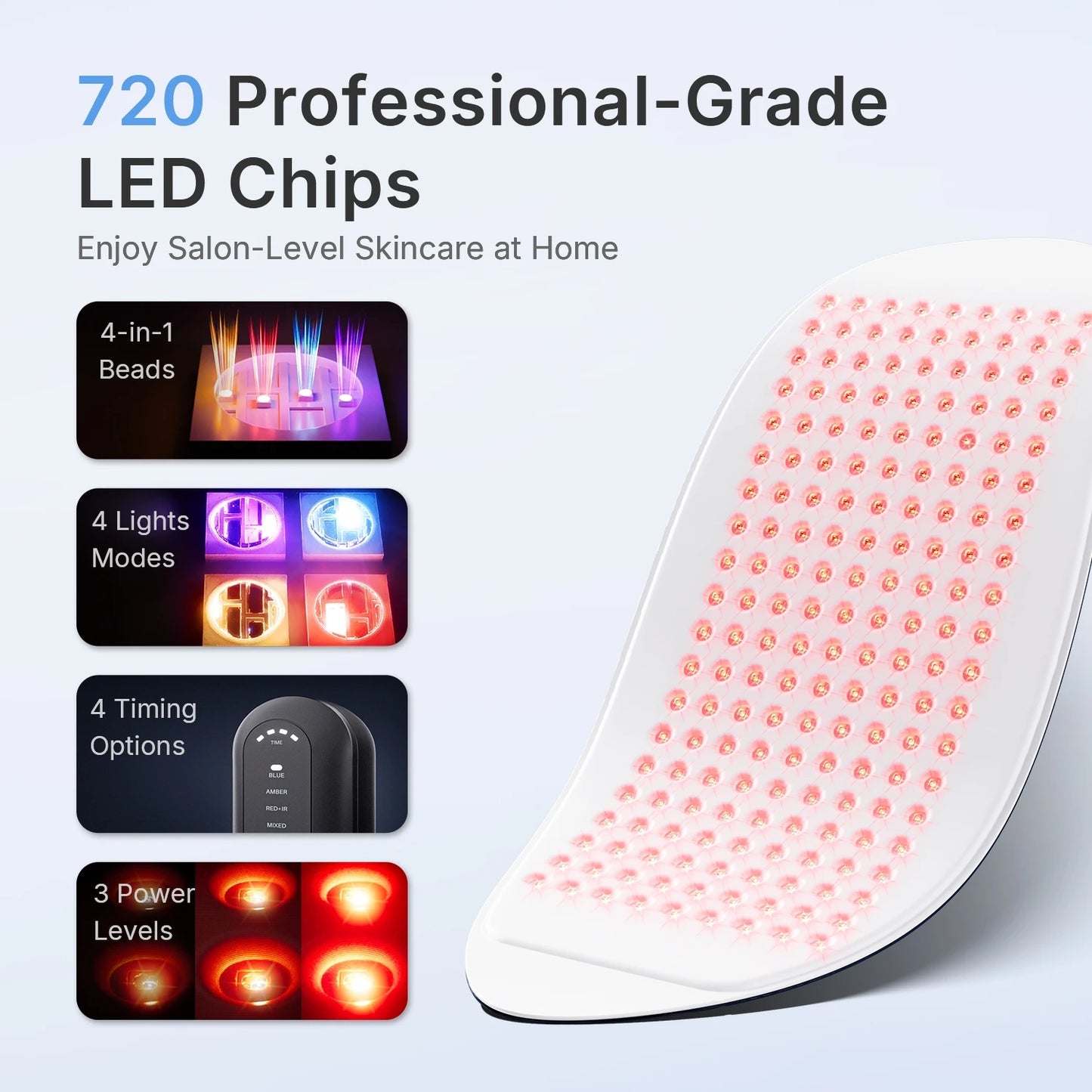 Red Light Therapy Mask with 720 LEDs for Youthful Skin