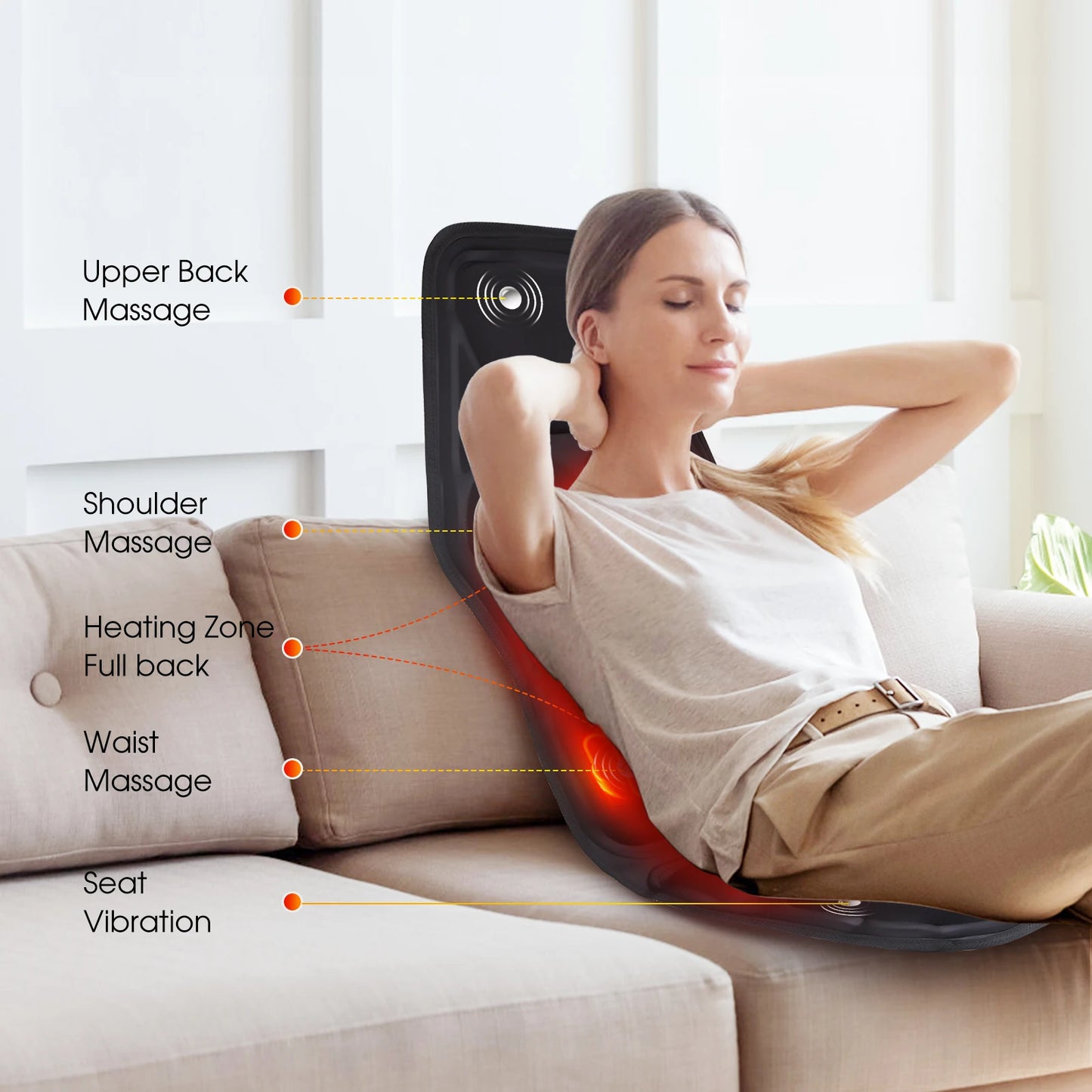 KentDO™ Infrared Back Massager Cushion – Full Body Relief
