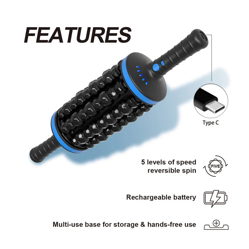 Cordless Roller Body Massager – 5 Speed Deep Relief