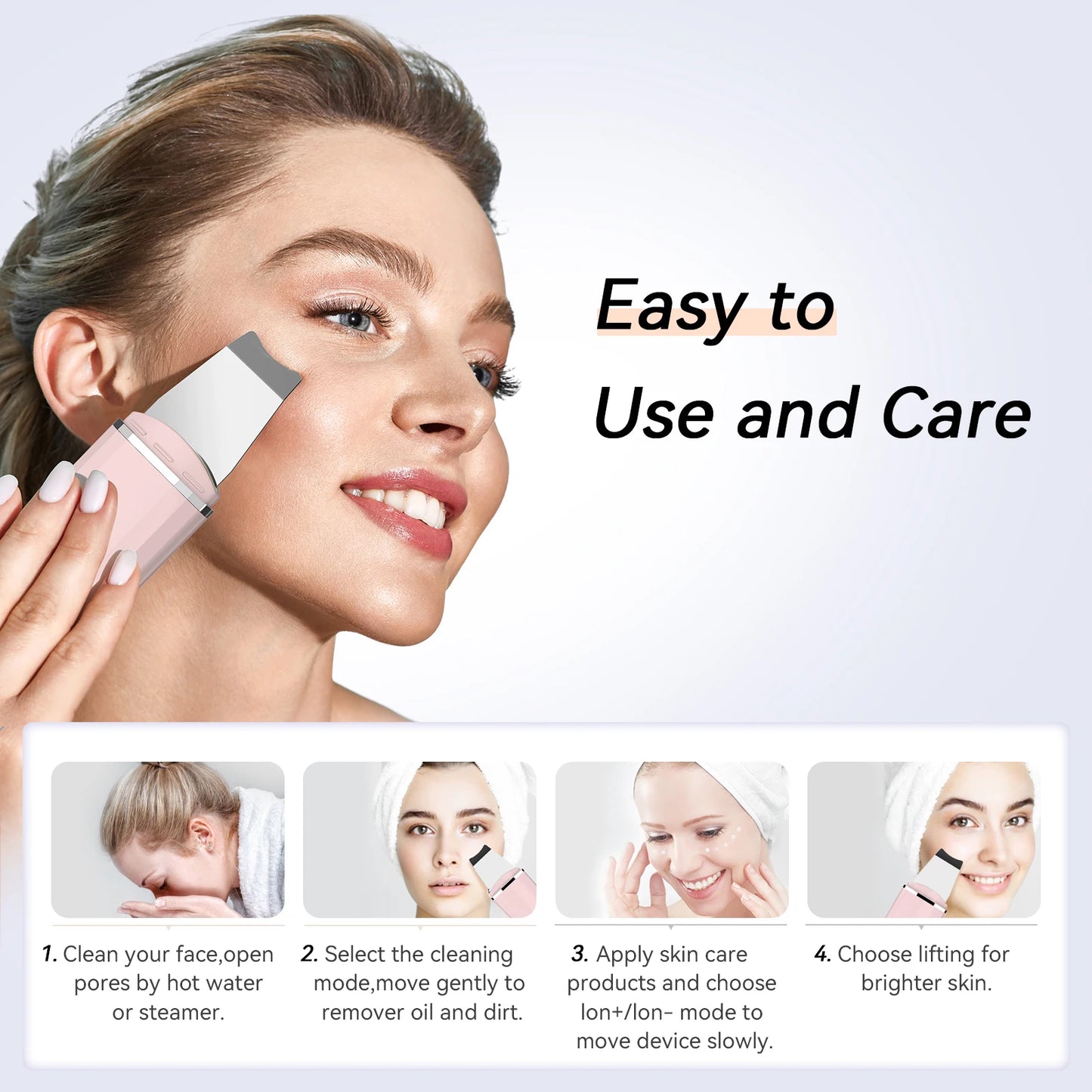 Ultrasonic Skin Scrubber for Deep Pore Cleansing & Lift