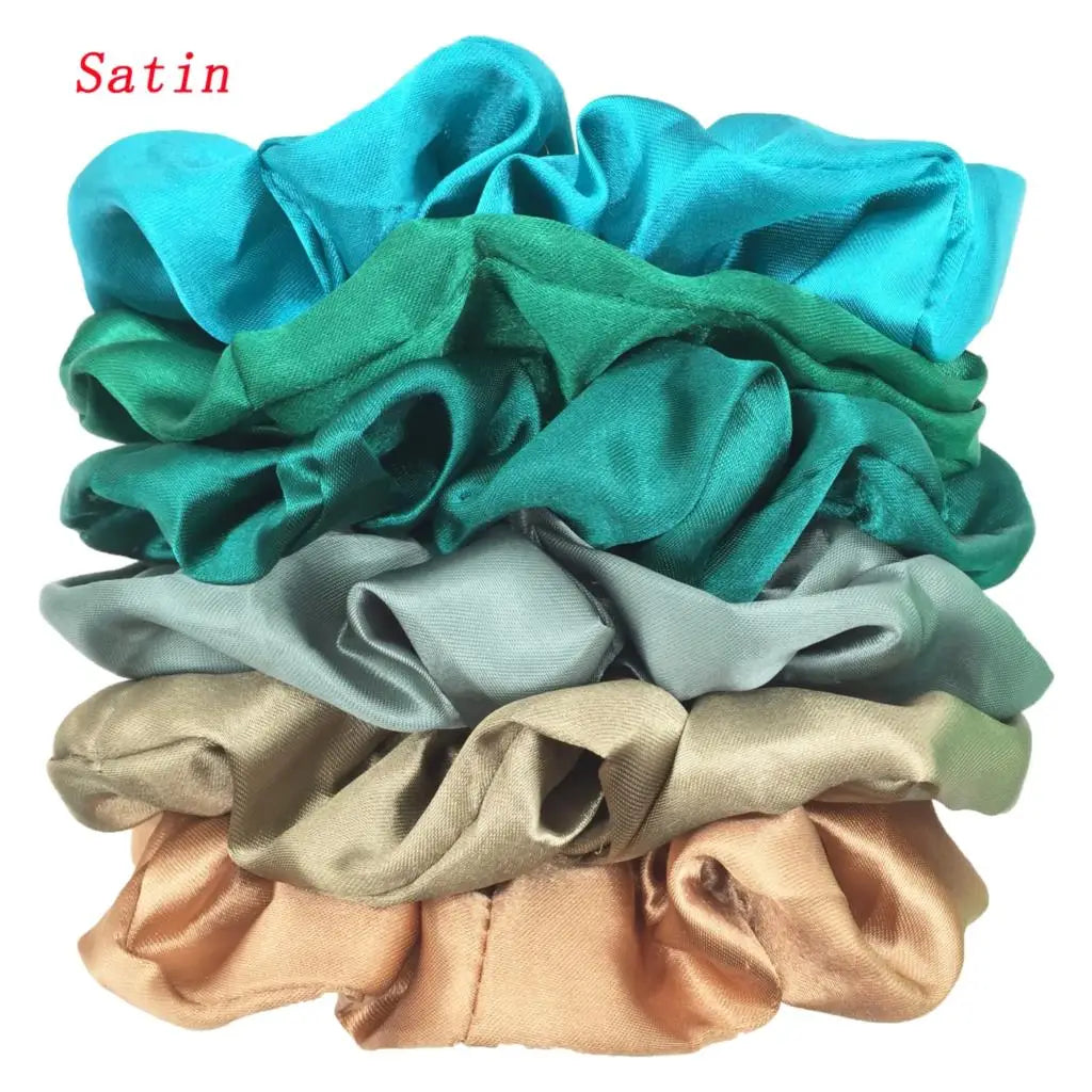 KentDO™ Satin Scrunchies 6PCS – No-Crease Hair Ties
