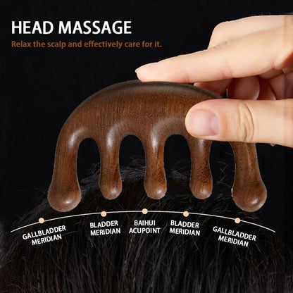 KentDO™ Sandalwood Scalp & Body Massage Comb – Stress Relief